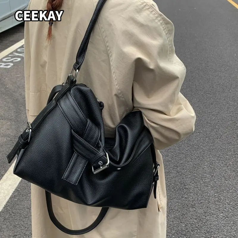 Women'S Young Bags - Bolso Tote Negro Casual de Gran