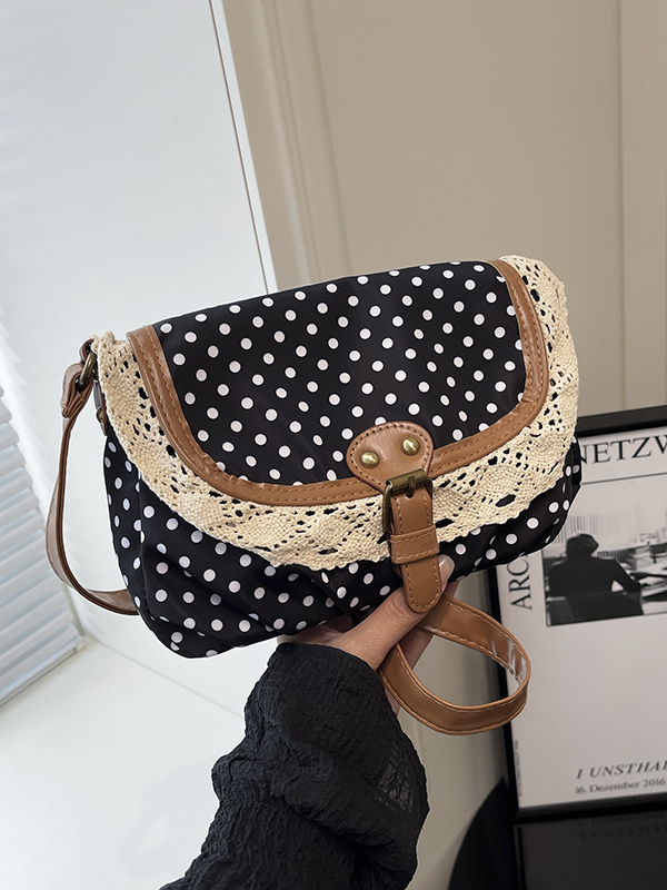 Women'S Young Bags - Bolso de lona retro con lunares