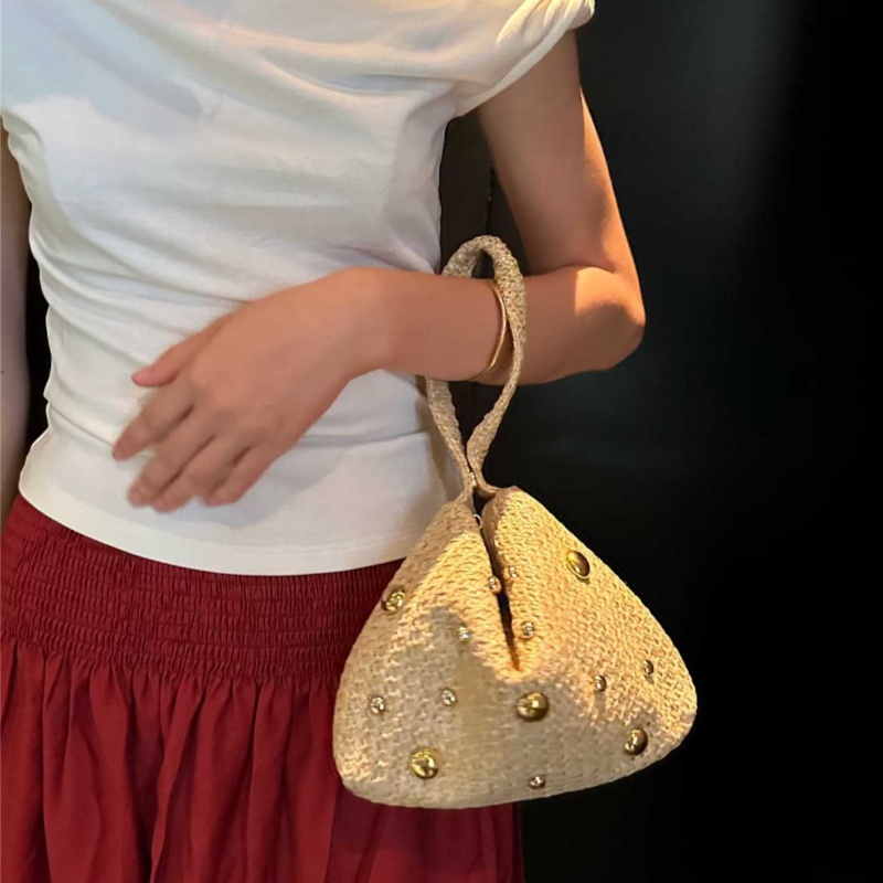 Bolso de mano triangular de pa - Women'S Raffia Bags reseña y precio