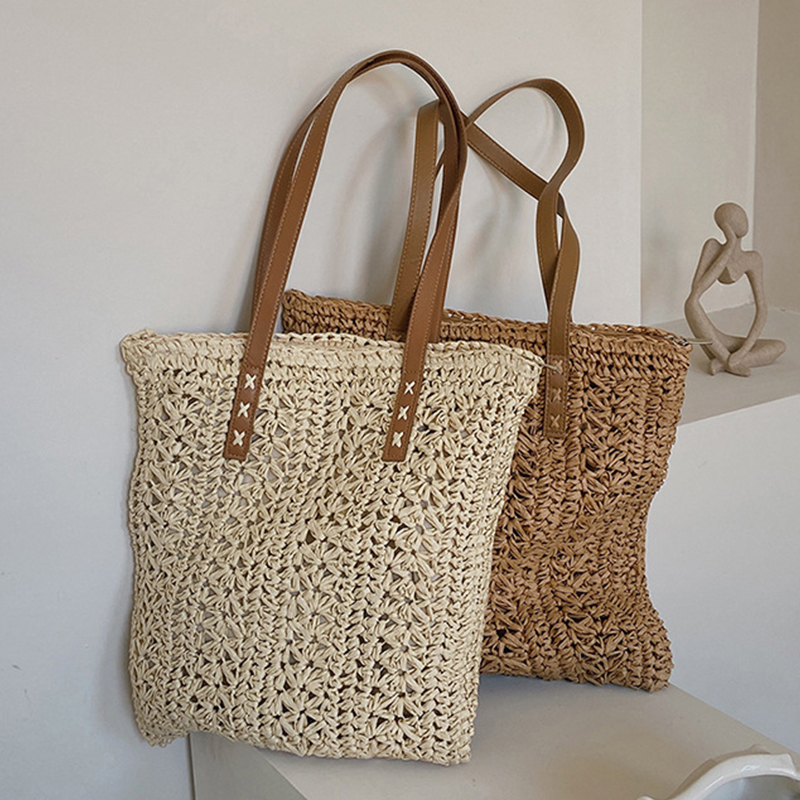 Bolso de playa cuadrado de paj - Women'S Raffia Bags reseña y precio