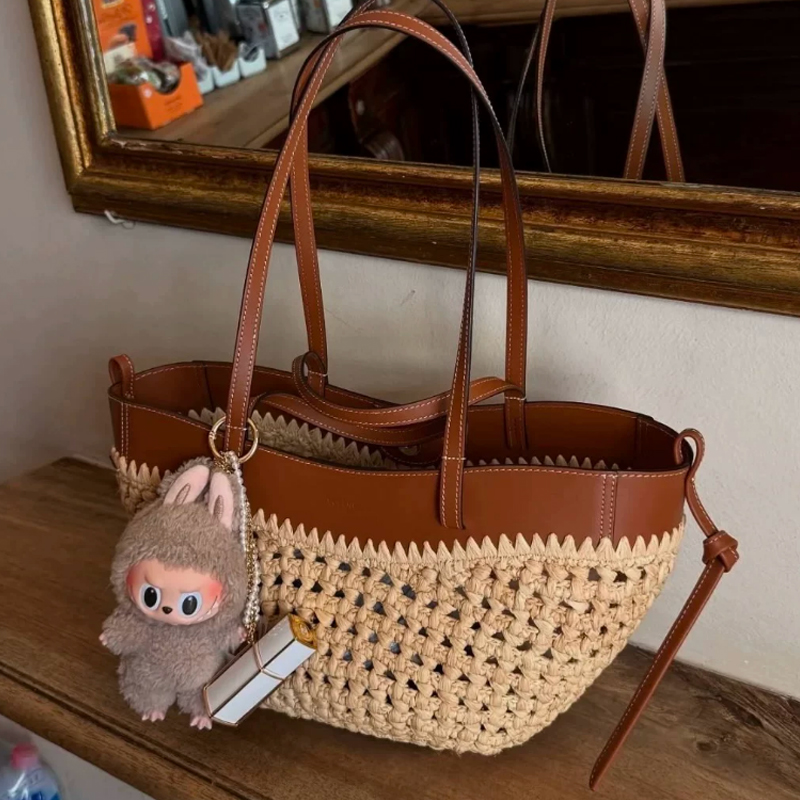 Bolso de mano grande de rafia  - Women'S Raffia Bags reseña y precio