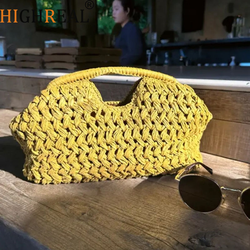 Bolso elegante tejido con cade - Women'S Raffia Bags reseña y precio